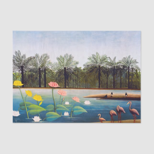 Papier Mousseline Henri Rousseau - Les Flamants roses (Recto)