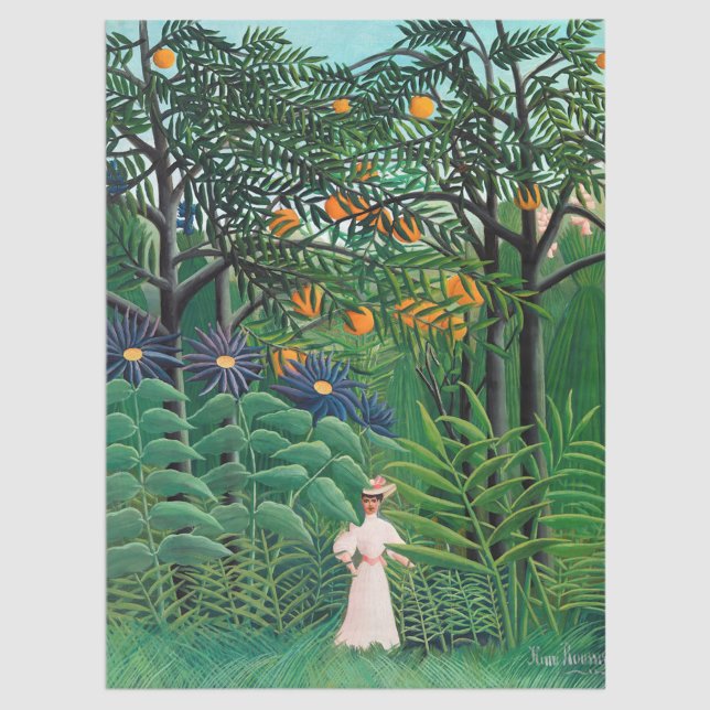 Papier Mousseline Henri Rousseau - Une femme marche dans une forêt e (Créateur téléchargé)