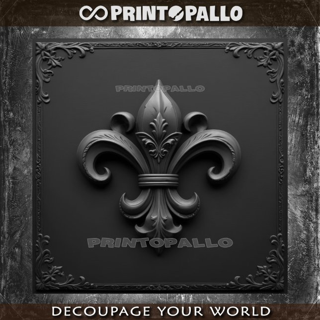 Papier Mousseline Heraldique : Fleur-de-lis. Fleur de lys. (Créateur téléchargé)