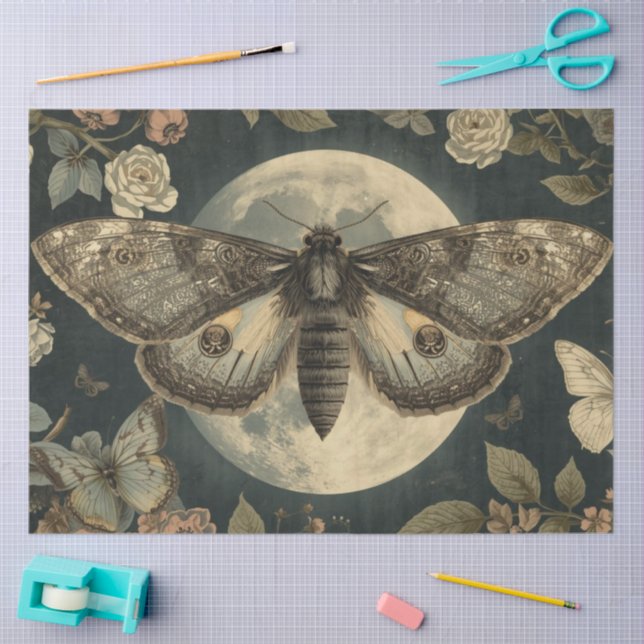 Papier Mousseline Herboristerie Botanique Papillon de Lune (Artisanat)