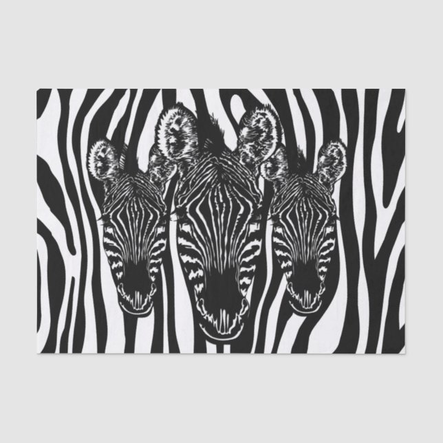 Papier Mousseline Herd Zebra tendance (Recto)
