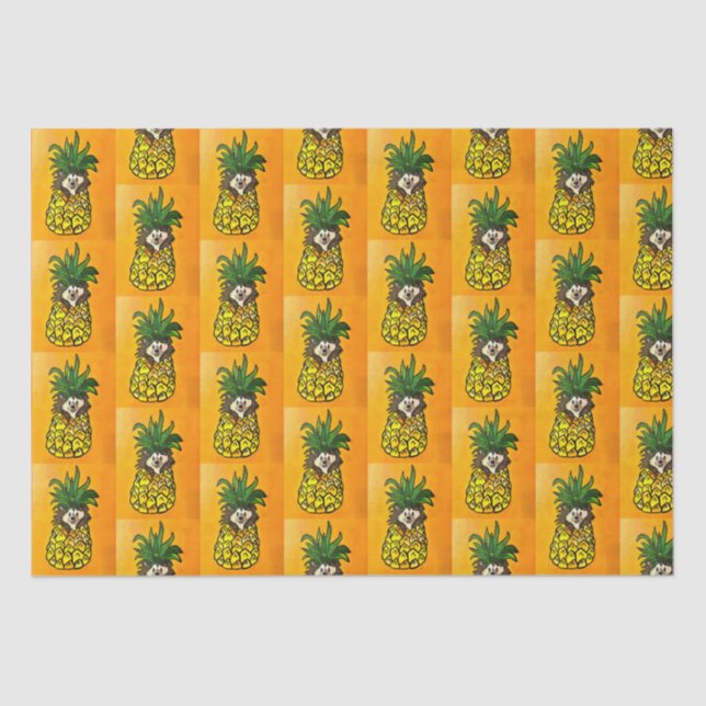 Papier Mousseline Hérisson et papier de tissus d'ananas (Recto)