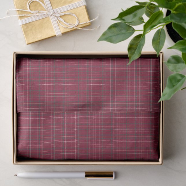 Papier Mousseline HERITAGE | Burgundy Tartan Holiday (Cadeau)