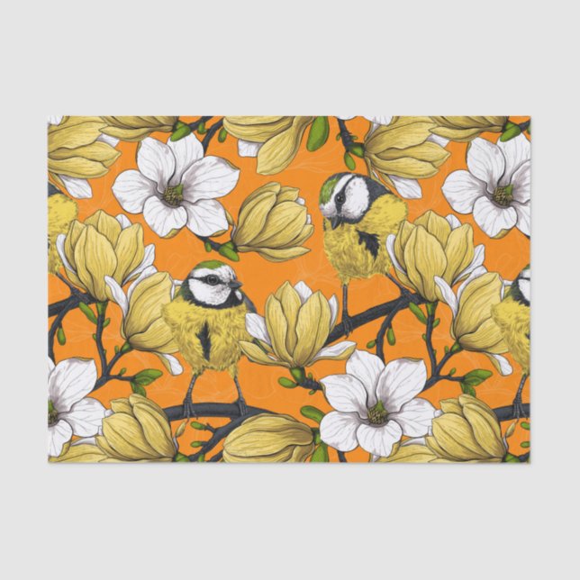 Papier Mousseline Heure du printemps en jaune (Recto)