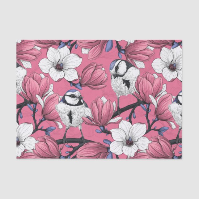 Papier Mousseline Heure du printemps en rose (Recto)