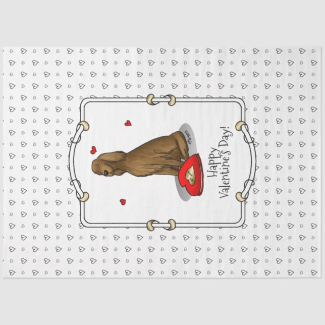 Papier Mousseline Heureuse Sainte-Valentin Be Mine Irish Setter (rou (Recto)