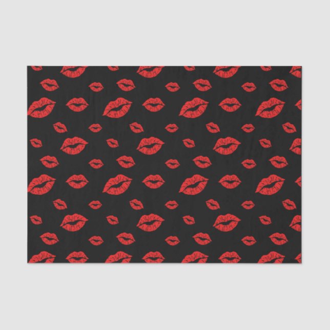 Papier Mousseline Heureuse Sainte-Valentin Red Lipstick Blot Kiss (Recto)