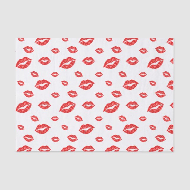 Papier Mousseline Heureuse Sainte-Valentin Red Lipstick Blot Kiss (Recto)