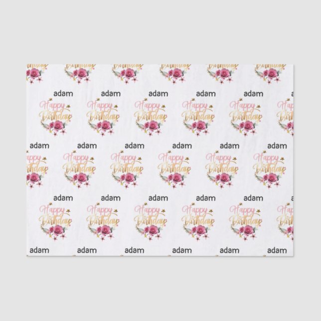 Papier Mousseline heureux anniversaire moderne (Recto)