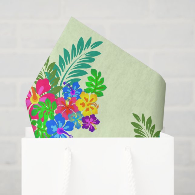 Papier Mousseline Hibiscus Art Swag  (Sac cadeau)