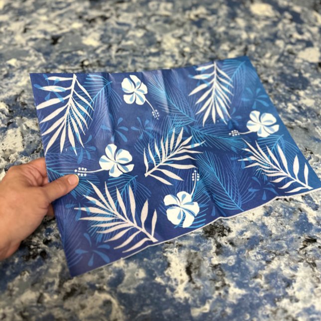 Papier Mousseline Hibiscus botanique tropical de Hawaii (Beautiful Modern Botanical  Trendy Tropical Palm Leaves and Hibiscus Hawaii Chic Floral Tissue Paper)