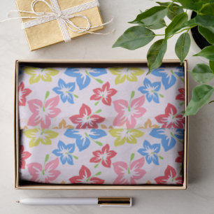 Papier Mousseline Hibiscus Coloré, Motif Des Fleurs