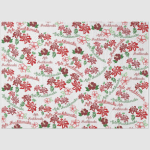 Papier Mousseline Hibiscus hawaïen Mele Kalikimaka Papier Tissu