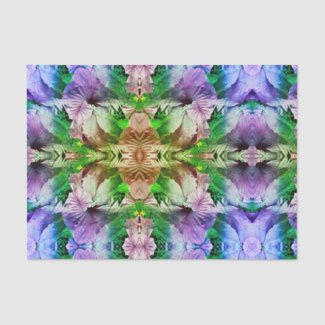 Papier Mousseline Hibiscus rose Fleur Abstraite déprimée (Recto)