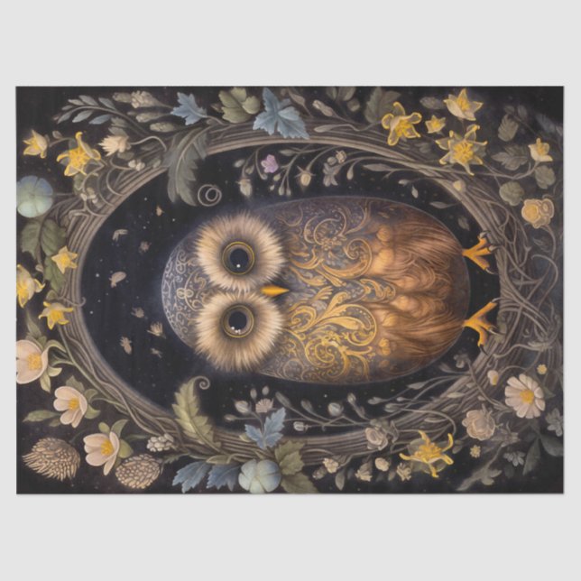 Papier Mousseline Hibou Pâques (Recto)