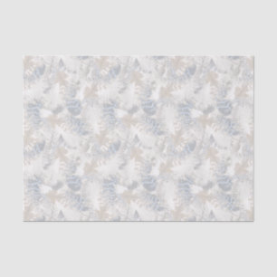 Papier Mousseline hibou Plumes, gris, beige et bleu, oiseau, léger,