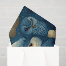 Hiboux bleus et nuages de nuit étoilée Décoration