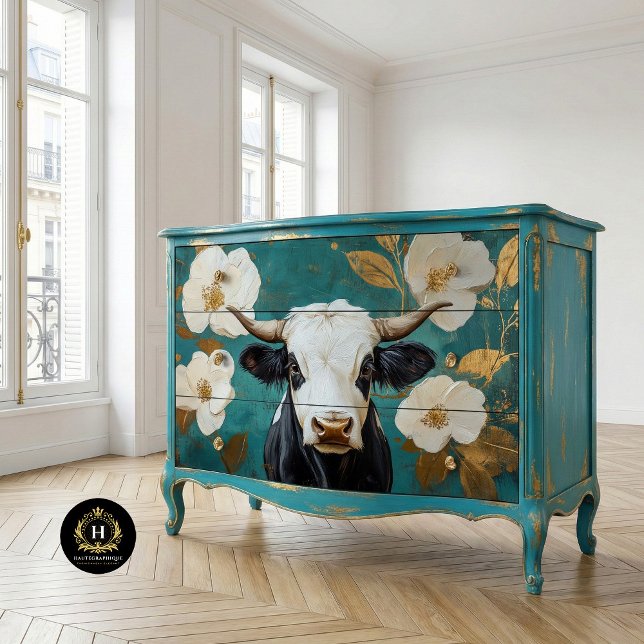 Papier Mousseline Highland Cow Rustic Boho Farmhouse Decoupage (Créateur téléchargé)