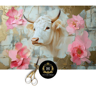 Papier Mousseline Highland Cow Rustic Boho Farmhouse Decoupage