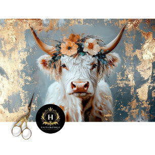 Papier Mousseline Highland Cow Rustic Boho Farmhouse Decoupage