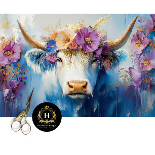 Papier Mousseline Highland Cow Rustic Boho Farmhouse Decoupage