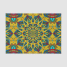 Hippie bohème bleu jaune Floral ethnique Tribal