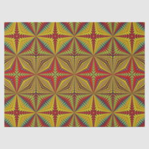 Papier Mousseline Hippie bohème Rouge Jaune Vintage Tribal Ethnie