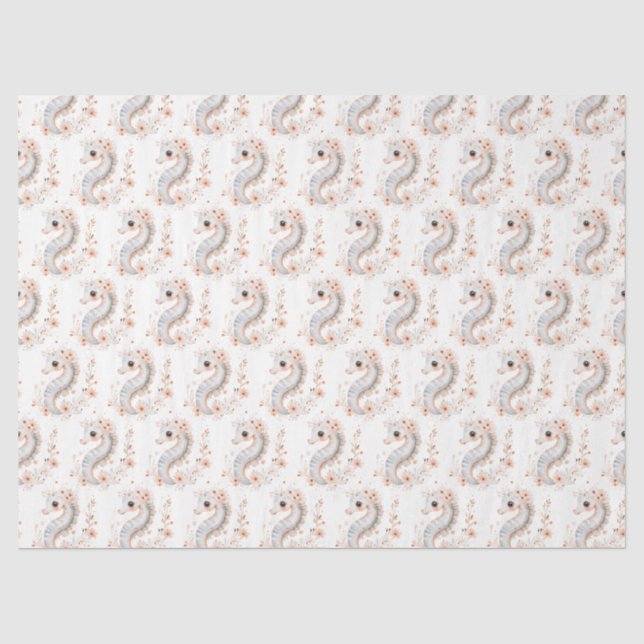 Papier Mousseline Hippocampe mignon (Recto)