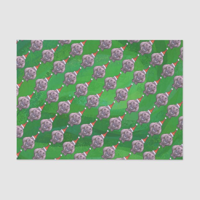 Papier Mousseline Hippopotame dans le motif de casquette de Père (Recto)