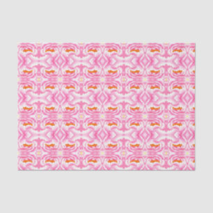 Papier Mousseline Hippy Chic Rose et Orange Cravate-Dye Motif
