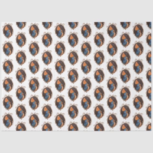 Papier Mousseline Hirondelle de la grange avec papier de tissu de pa (Recto)