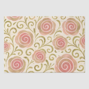 Papier Mousseline Histoire de conte de fées rose et or Roses de prin