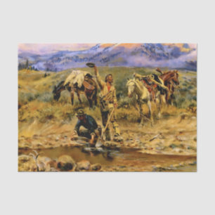 Papier Mousseline "Hitting Pay Dirt" de Charles M Russell