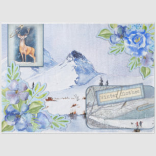 Papier Mousseline Hiver Woodland Insemera Series Design 6