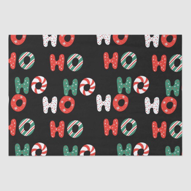 Papier Mousseline Ho Ho Christmas Tissue Paper (Recto)