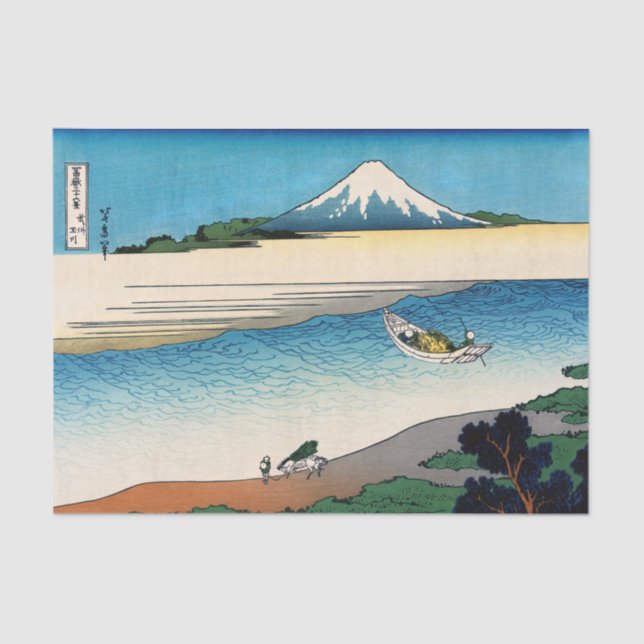 Papier Mousseline Hokusai - rivière Tama dans la province de Musashi (Recto)