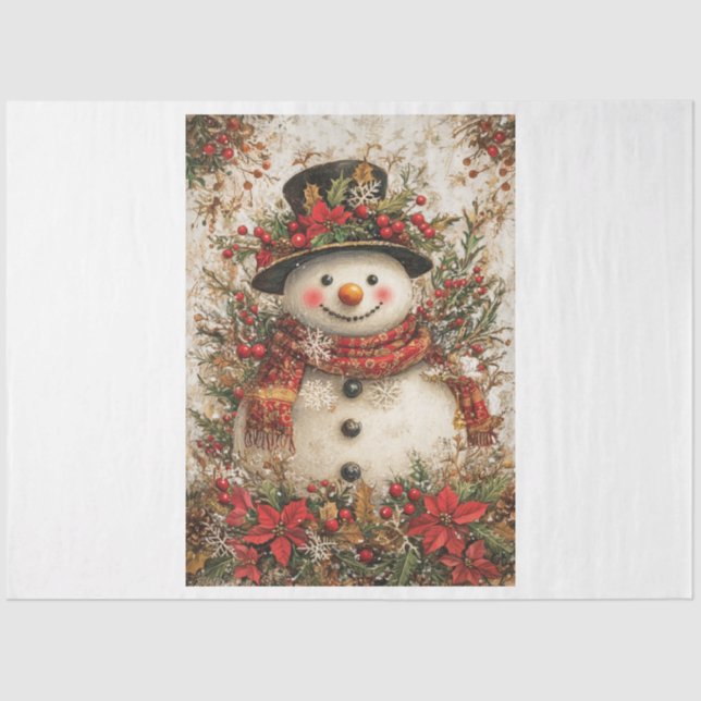 Papier Mousseline Holiday Snowman (Recto)