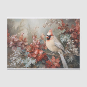 Papier Mousseline Holly Berry Cardinal de Noël en Hiver Découpage