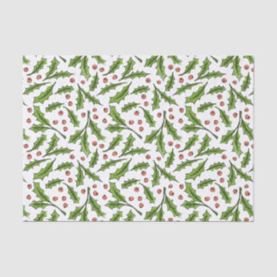 Papier Mousseline Holly Berry Sprig Motif