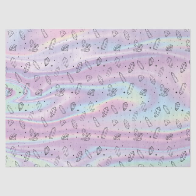 Papier Mousseline Holographie Holographique Chic Motif Magique (Recto)
