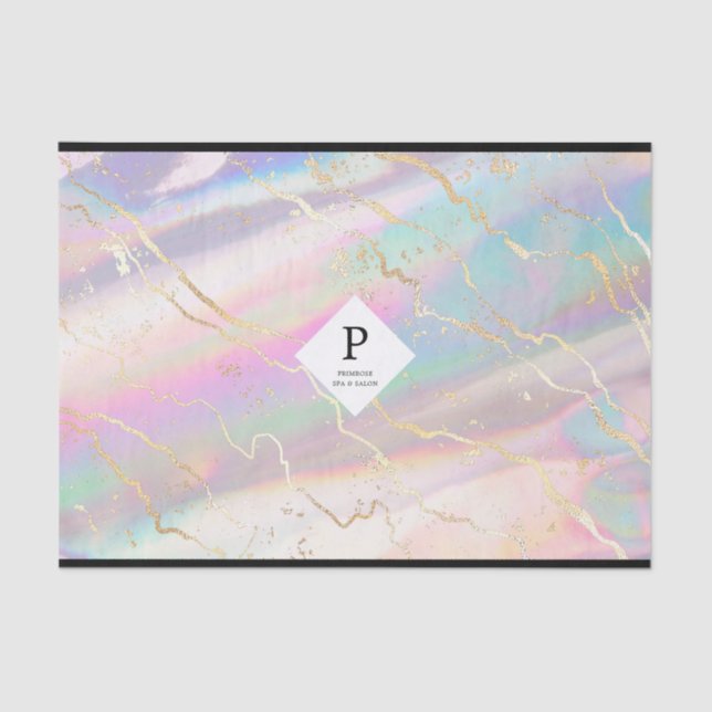 Papier Mousseline Holographique Iridescente Opale Gemstone | Logo (Recto)