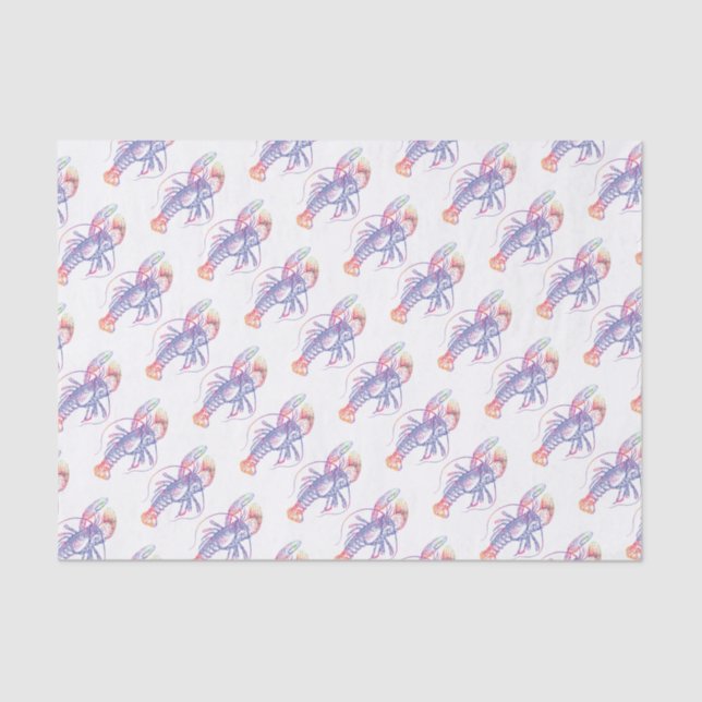 Papier Mousseline Homard multicolore lumineux (Recto)