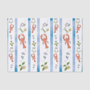 Papier Mousseline Homard Nautique Fruits de mer Citron Citrus Aquare