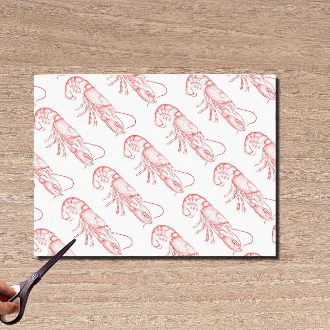 Papier Mousseline homard rouge vintage - aquarelle (Créateur téléchargé)