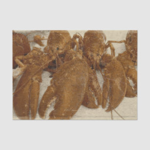 Papier Mousseline Homard Texture Océanique Vintage Nautical