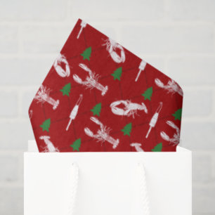 Papier Mousseline Homards nautiques et bouées Motif de Noël
