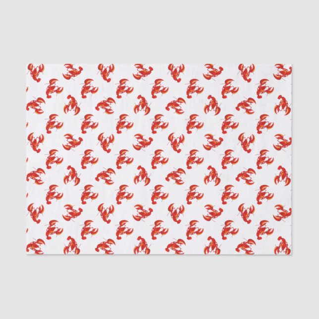 Papier Mousseline Homards rouges mignons (Recto)