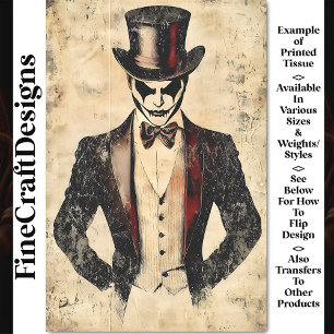 Papier Mousseline Homme Gothique Macabre Sombre et Sinistre BB7 Déco