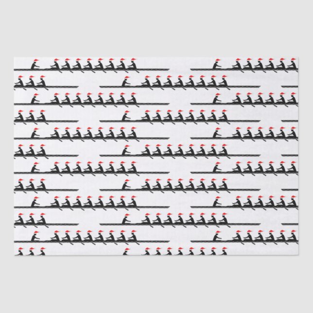 Papier Mousseline Hommes Santa Hat Rowing Rowers Équipe #4 (Recto)