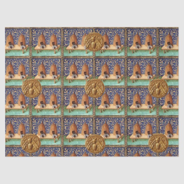 PAPIER MOUSSELINE HONEY BEE COIN BEEHIVES, MAINTIEN DE L'OEUVRE, MAI (Recto)